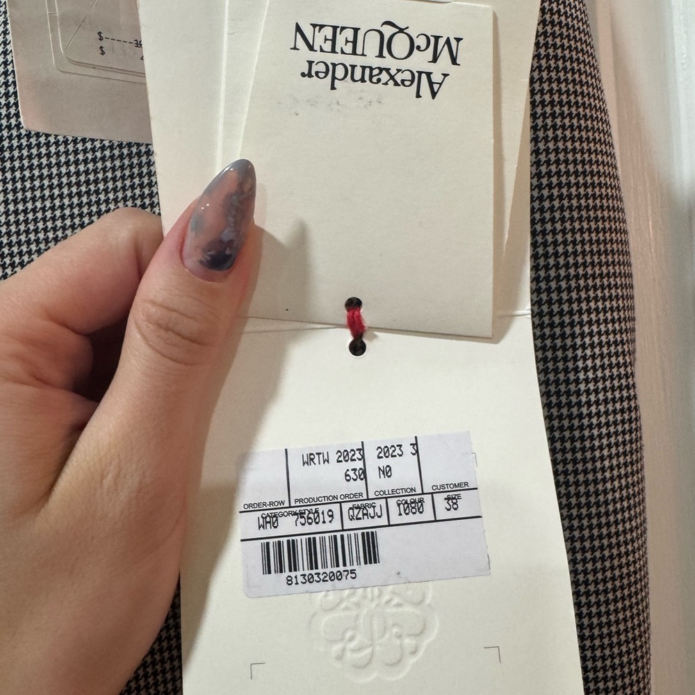 Alexander McQueen Houndstooth wool straight pants Size IT 38 - US 2 - Picture 10 of 14